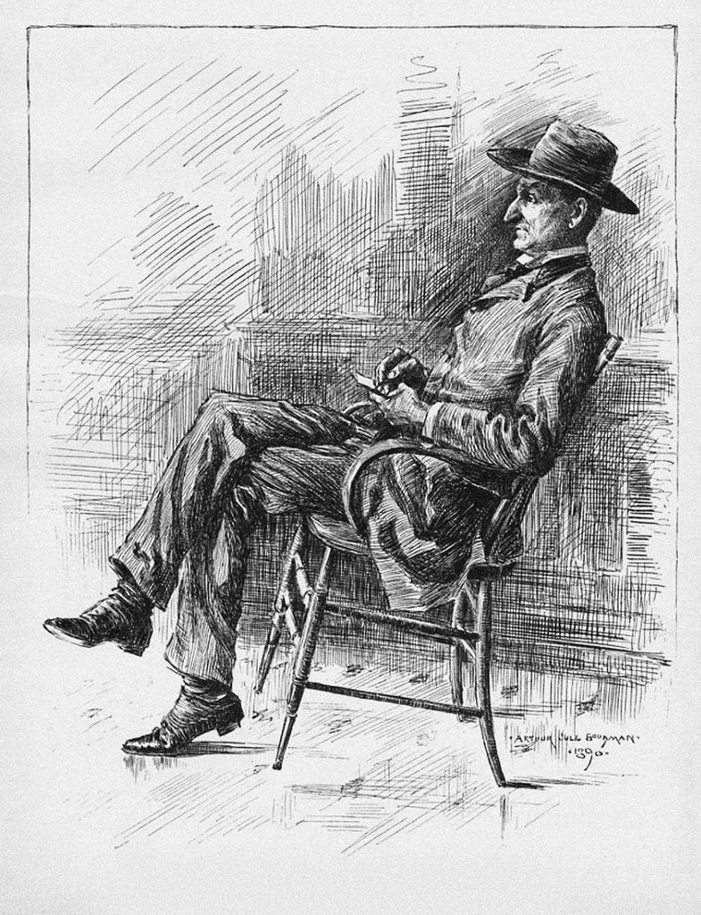 Detail of Portrait of Benjamin Peter Old Hutch Hutchinson, 1890 by Arthur Jule Goodman