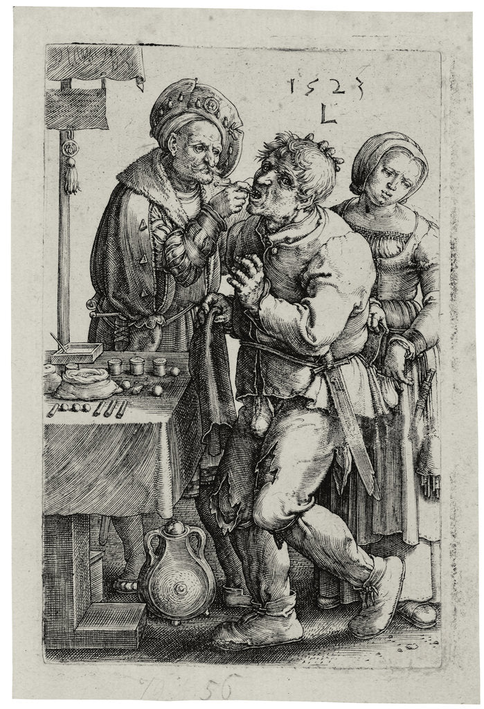 Detail of The Dentist, 1523 by Lucas Leyden van