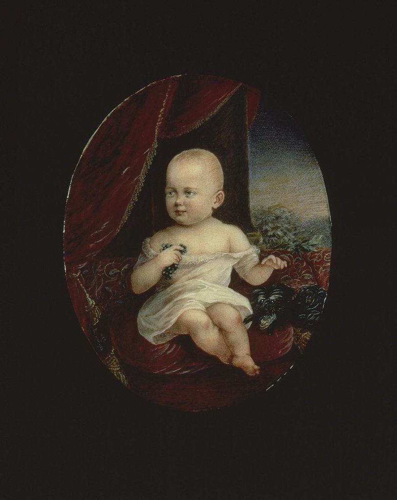 Detail of Portrait of Tsarevich Nicholas Aleksandrovich as a One-Year-old Child, 1869 by Alois Gustav Rockstuhl