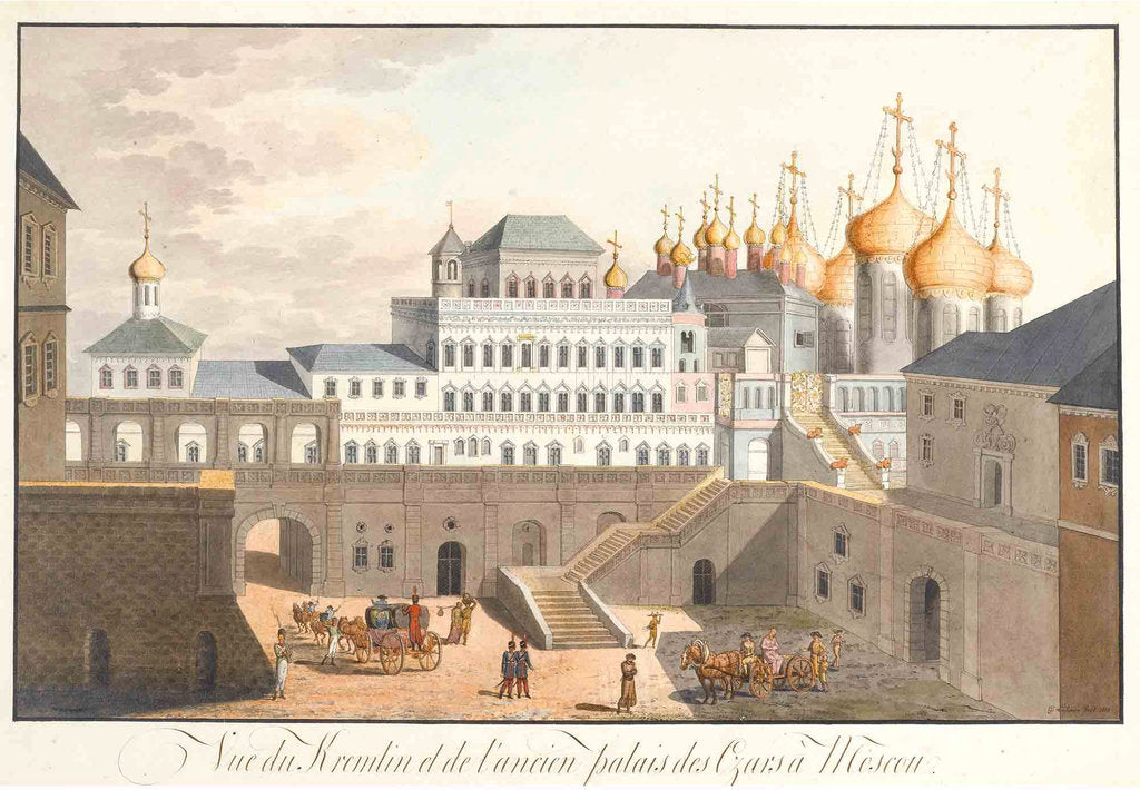 Detail of View of the Kremlin in Moscow. The Terem Palace, 1813 by Johann Gottlieb Lohrer