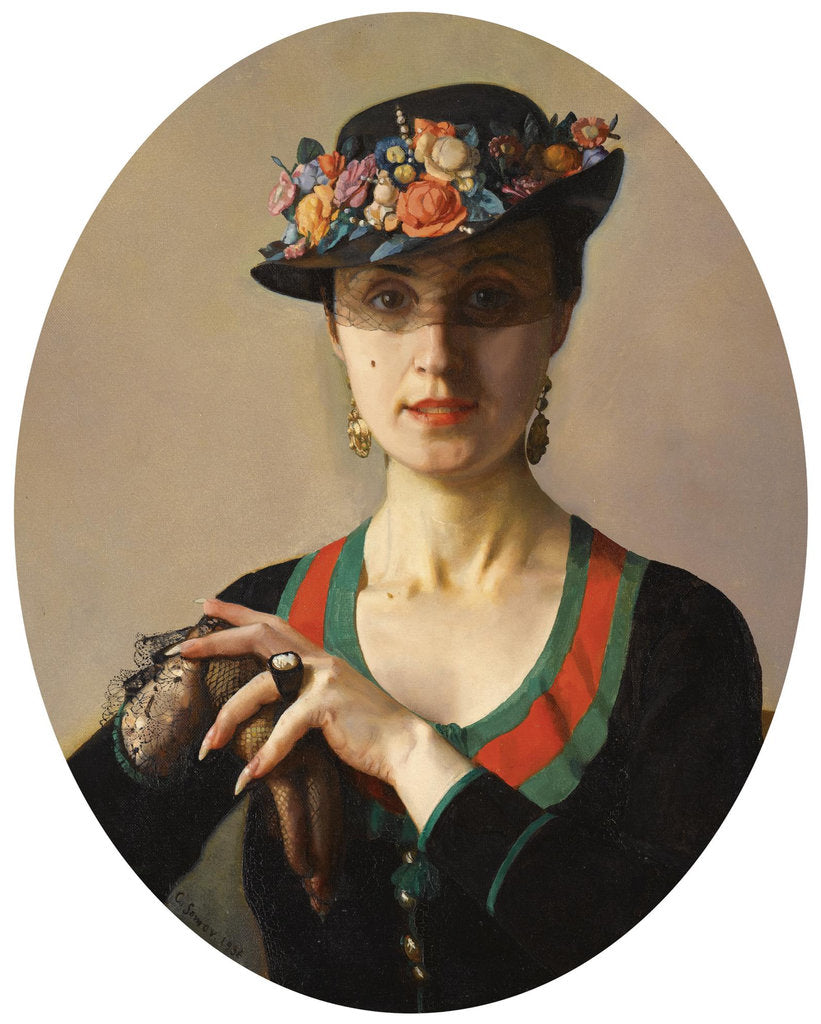 Detail of Portrait of a Lady, 1936 by Konstantin Andreyevich Somov