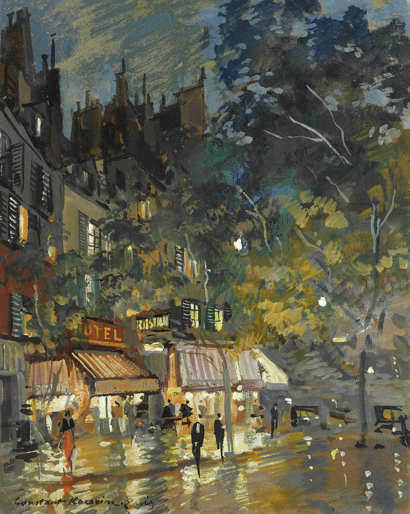 Detail of Café in Paris by night, 1936 by Konstantin Alexeyevich Korovin