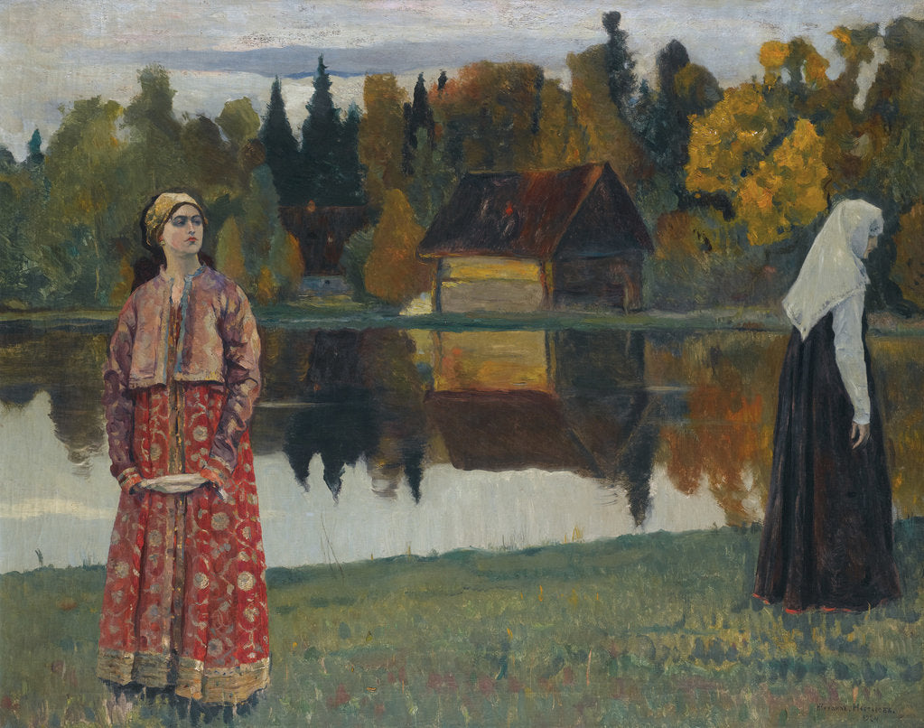 Detail of By the Lake, 1924 by Mikhail Vasilyevich Nesterov