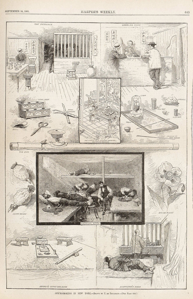 Detail of Opium-Smoking in New York (From Harpers Weekly, September 24, 1881), 1881 by Anonymous