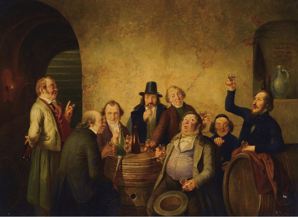 Detail of Winetasting by Johann Peter Hasenclever