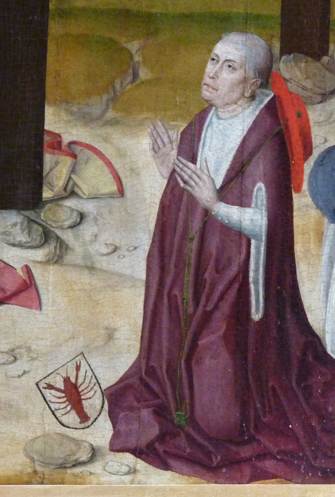 Nicholas of Cusa. Detail of the altar in the chapel of the St Nicholas Hospital, c. 1480 by Master of the Life of the Virgin