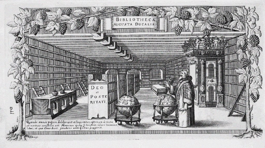 Detail of August von Brunswick-Lüneburg in his library, 1650 by Conrad Buno