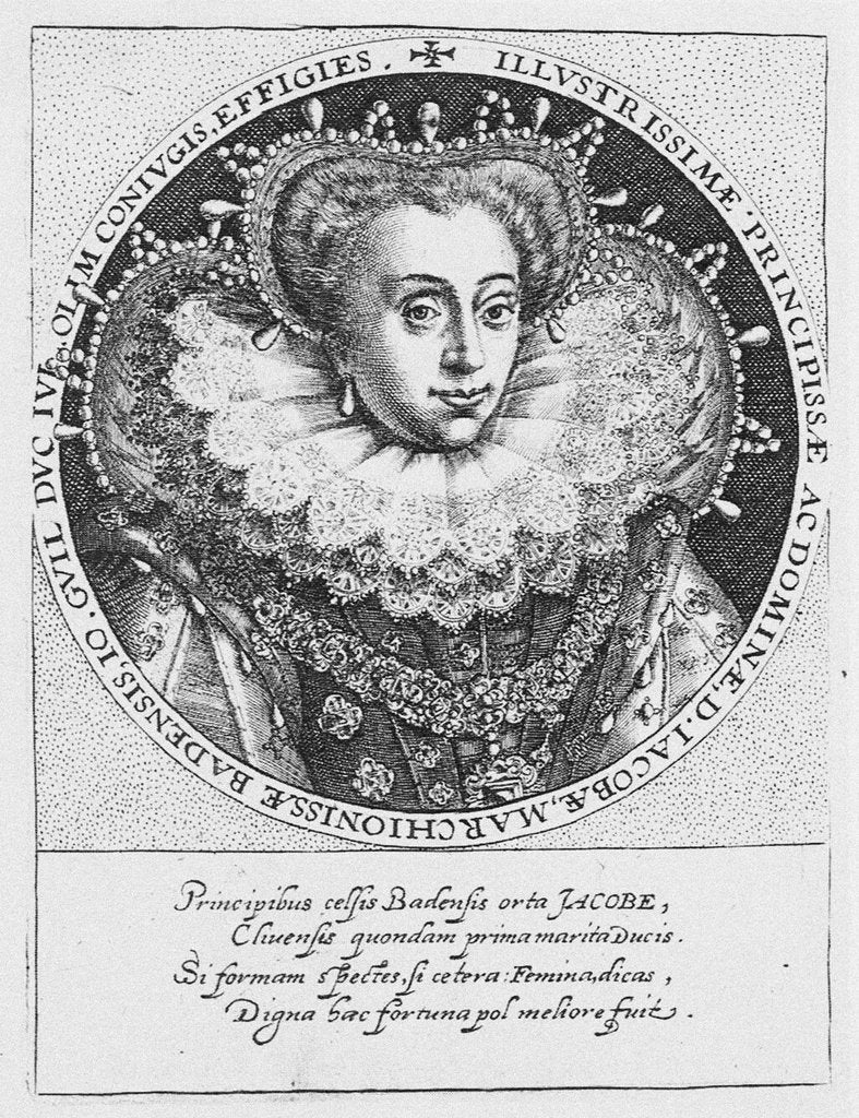 Detail of Princess Jakobea of Baden, ca. 1600 by Crispijn van de Passe the Elder