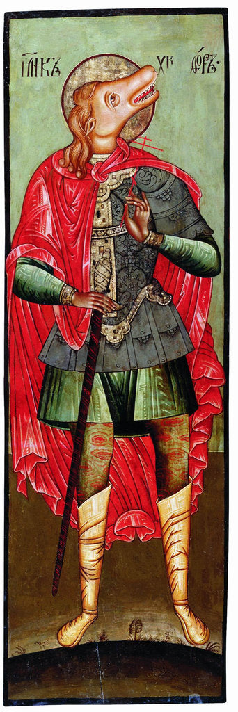 Detail of Saint Christopher as Cynocephaly, 17th century by Russian icon