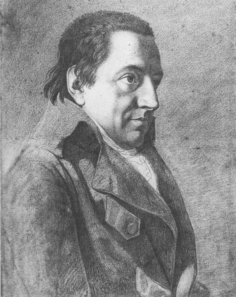 Detail of Portrait of Johann Gottlieb Fichte, c. 1800 by Friedrich Bury