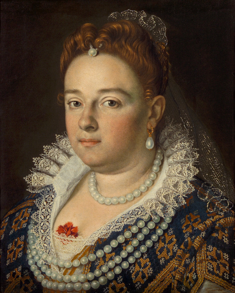 Detail of Portrait of Bianca Cappello, Grand Duchess of Tuscany, 1585-1586 by Scipione Pulzone