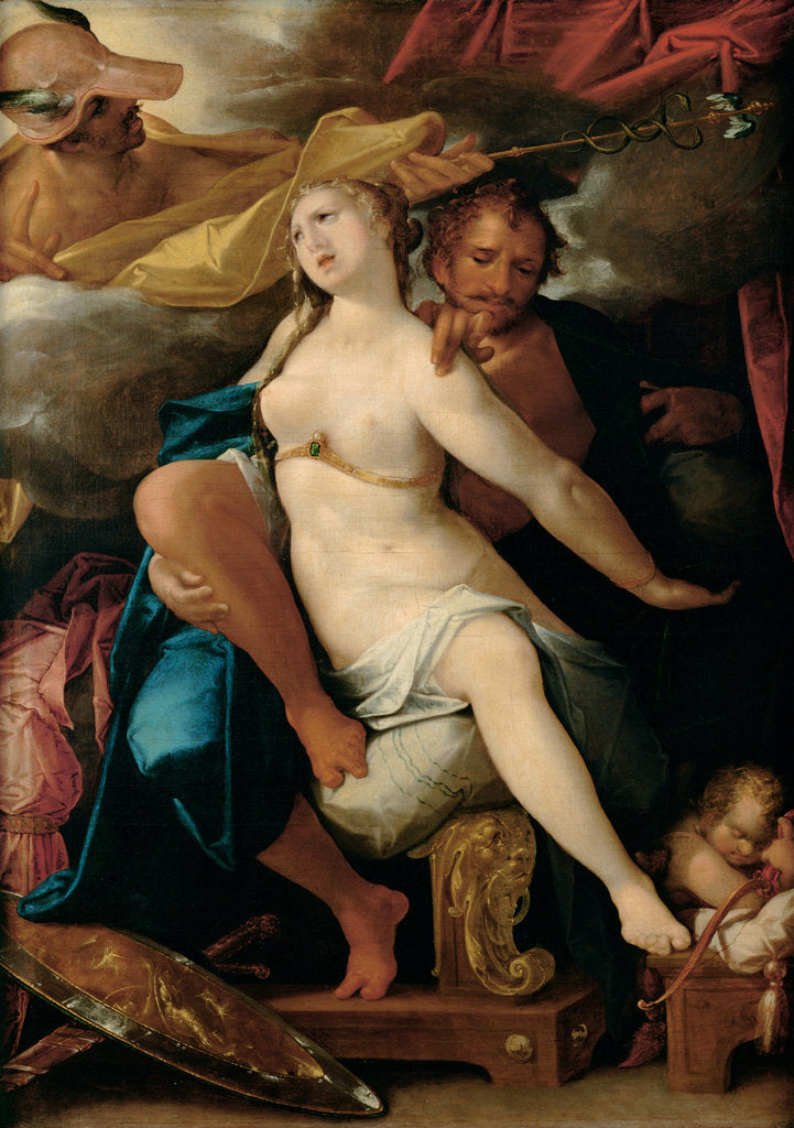 Detail of Venus and Mars warned by Mercury, ca 1586 by Bartholomeus Spranger