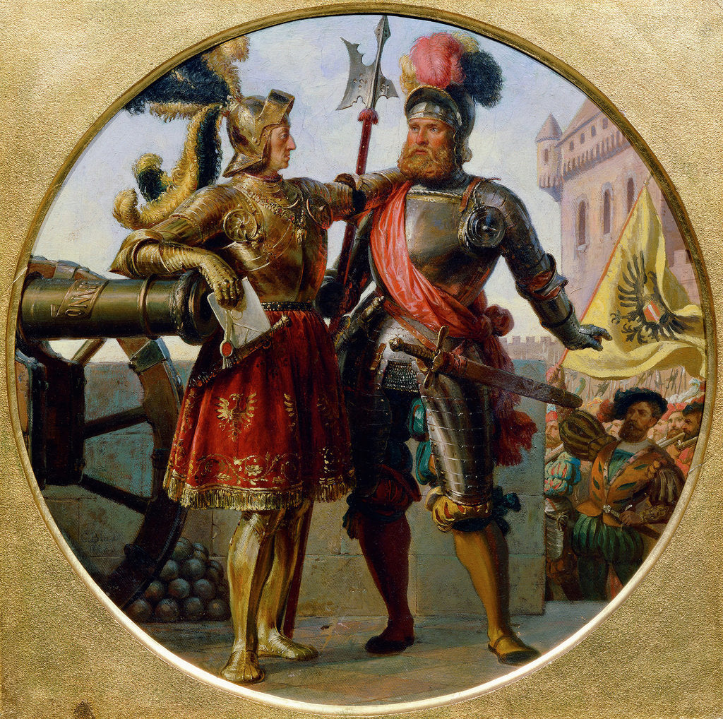 Detail of Emperor Maximilian I and Georg von Frunsberg, 1868 by Karl von Blaas