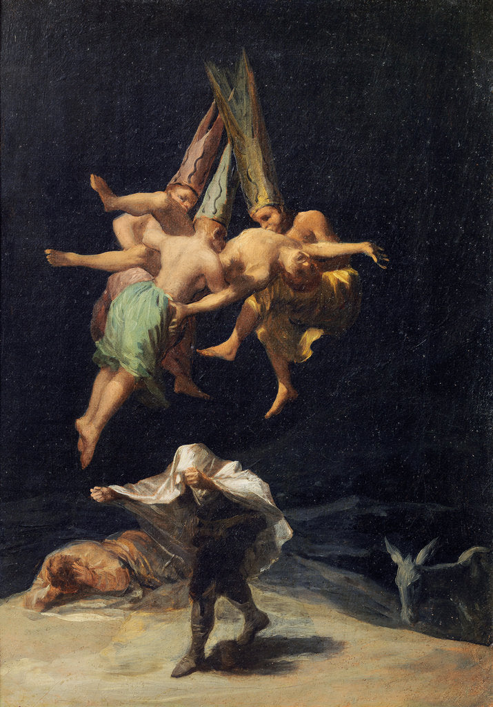Detail of Witches in Flight (Vuelo de Brujas), 1797-1798 by Francisco de Goya