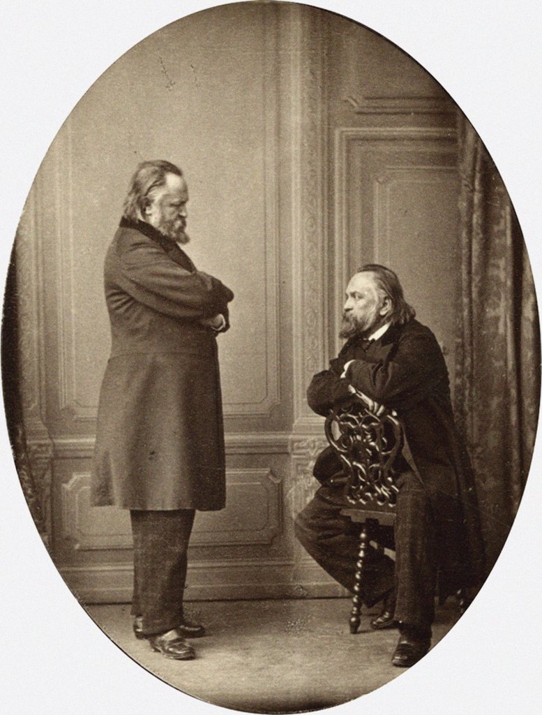 Detail of Herzen against Herzen. Double Portrait of Aleksandr Ivanovich Herzen, 1865 by Sergei Lvovich Levitsky