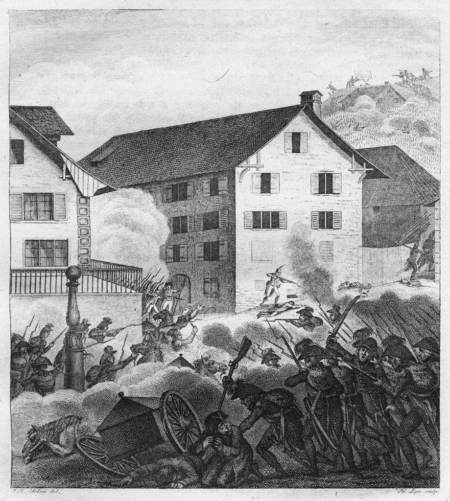 Detail of Second Battle of Zurich, Fighting scene at the Central, 1799 by Anonymous