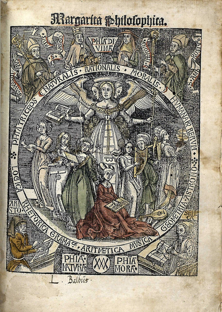Detail of Margarita Philosophica. Title page, 1504 by Gregor Reisch