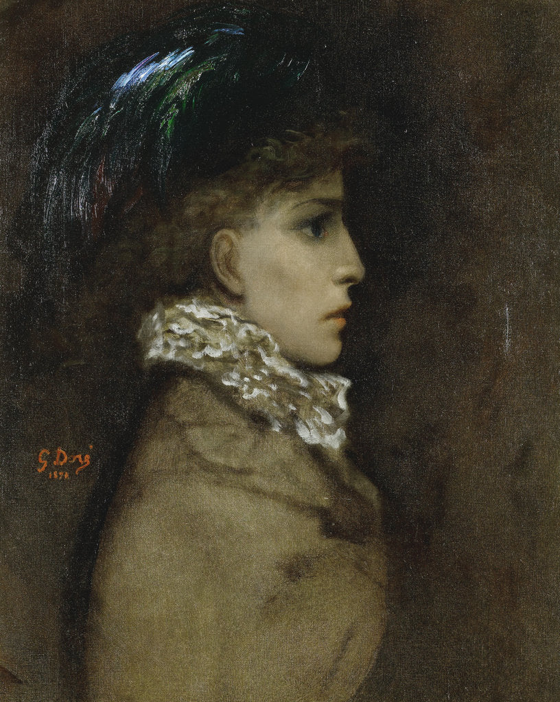 Detail of Portrait of the actress Sarah Bernhardt, 1870 by Gustave Doré