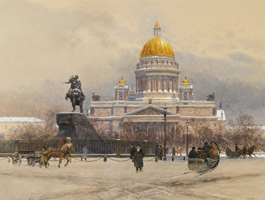 Detail of Saint Isaacs Cathedral, 1898 by Franz Kopallik