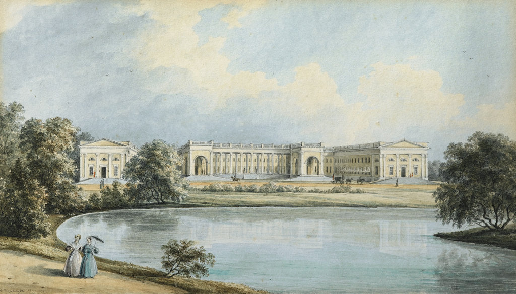 Detail of View of Alexander Palace in Tsarskoye Selo, 1839 by Nikanor Grigoryevich Chernetsov