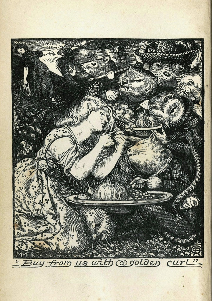 Detail of Frontispiece of Goblin Market and Other Poems by Christina Rossetti, 1861-1862 by Dante Gabriel Rossetti