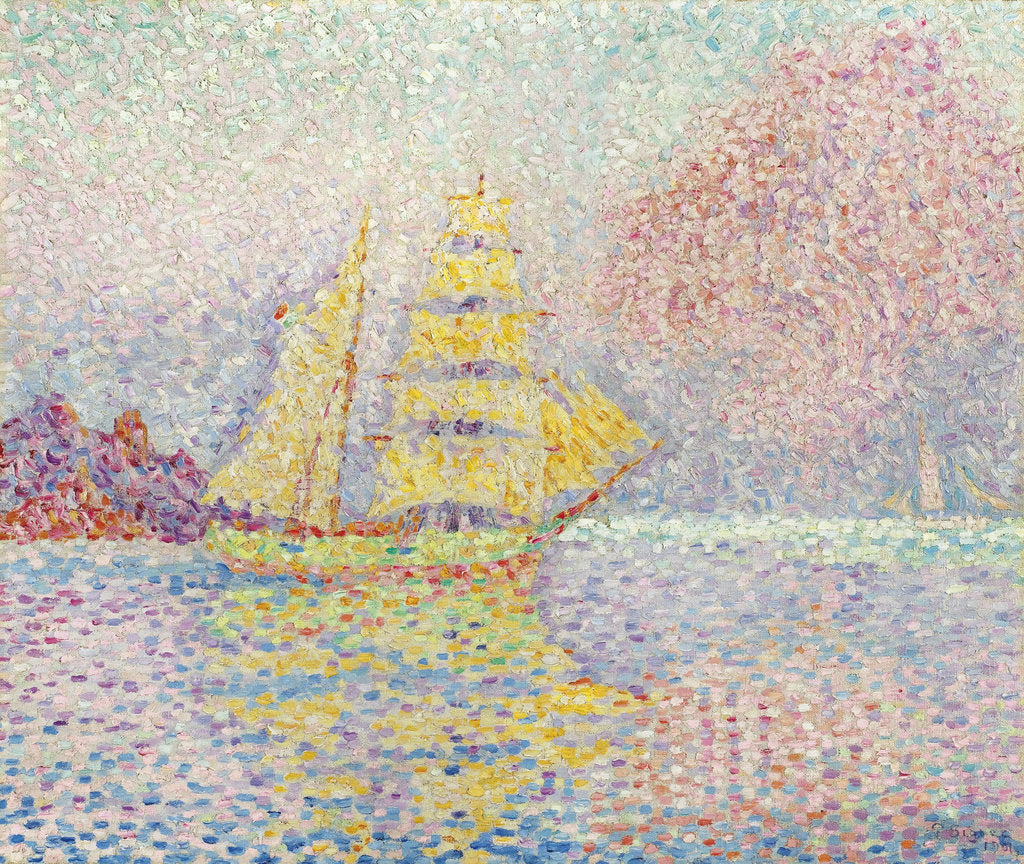 Detail of Italian brig at Agay, 1901 by Paul Signac