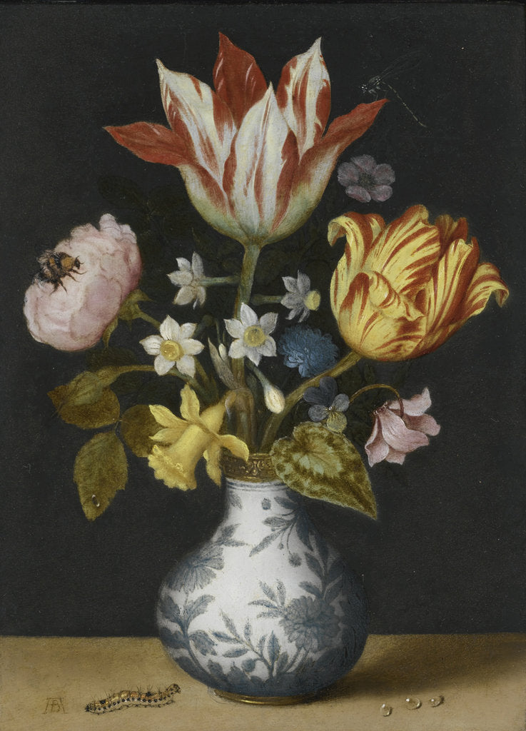 Detail of Still Life of Flowers in a Wan-Li Vase by Ambrosius Bosschaert the Elder