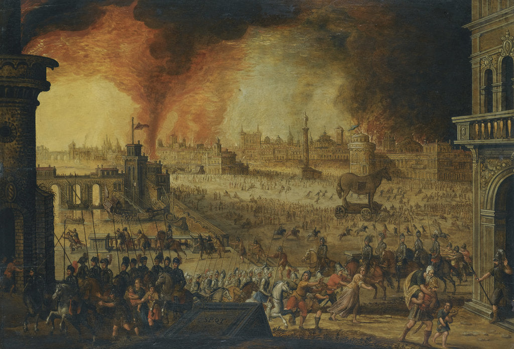 Detail of The Siege of Troy, 17th century by Anonymous