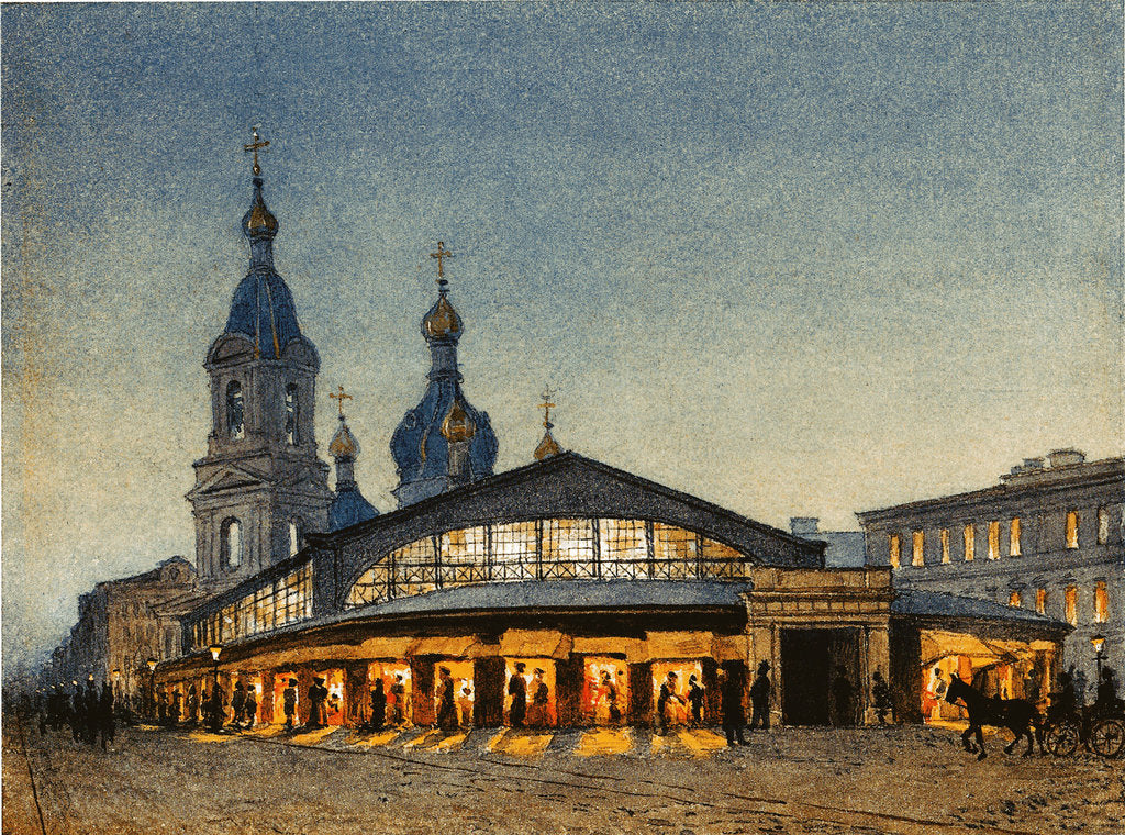 Detail of The Hay The Sennaya Square and the Saviour Church in Saint Petersburg by Anton Sergeevich Lytkin