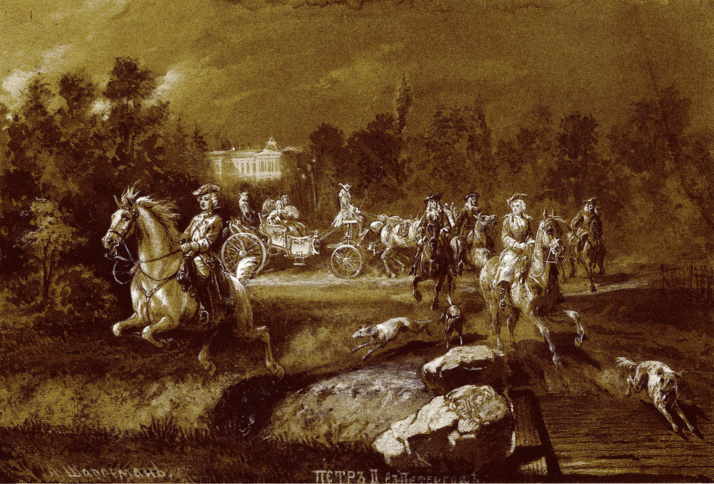 Detail of Peter II in Peterhof by Adolf Charlemagne