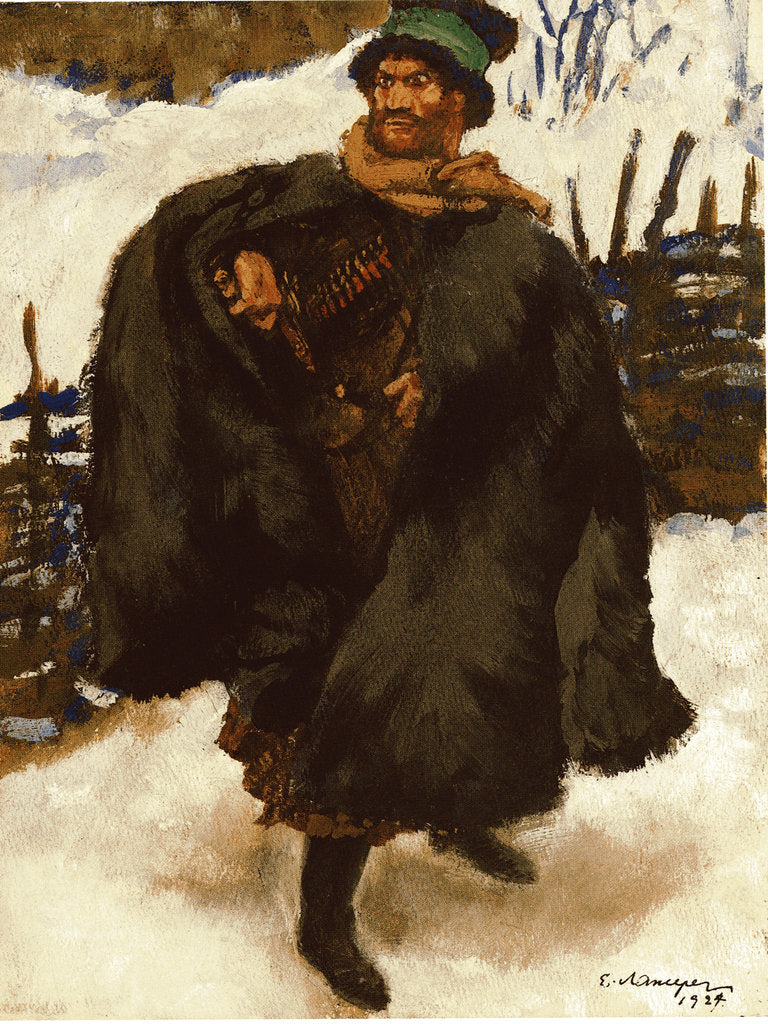 Detail of Illustration to the novel Hadji Murad by Leo Tolstoy, 1924 by Evgeny Evgenyevich Lanceray