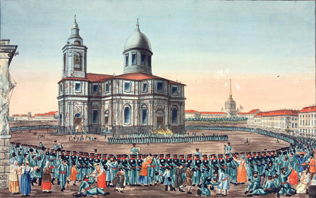 Detail of Peoples Militia Received on the St Isaacs Square in Saint Petersburg, 1815 by Ivan Alexeyevich Ivanov