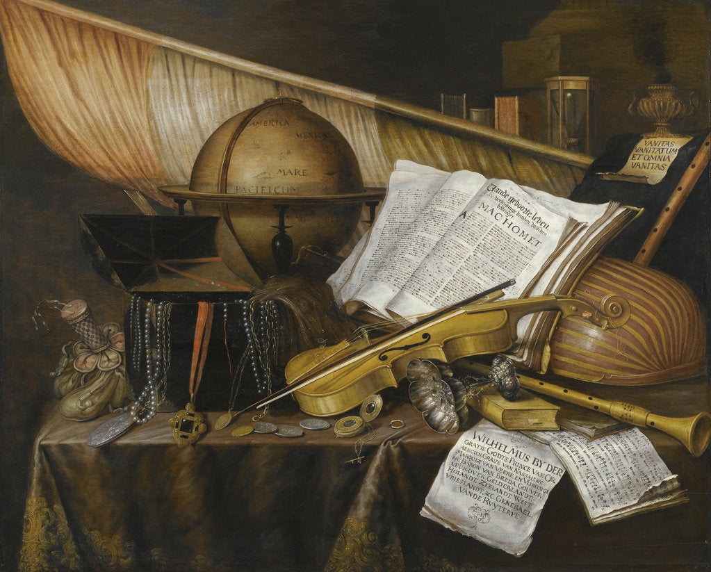 Detail of Vanitas Still Life, 1632 by Edwaert Collier