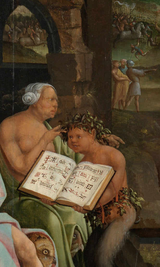 Detail of Saul and the Witch of Endor. Detail: Grimoire, 1526 by Jacob Cornelisz van Oostsanen
