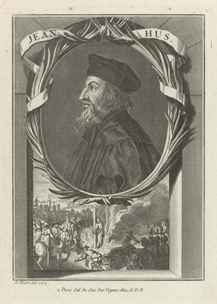 Detail of Portrait of John Hus, ca 1720 by Bernard Picart