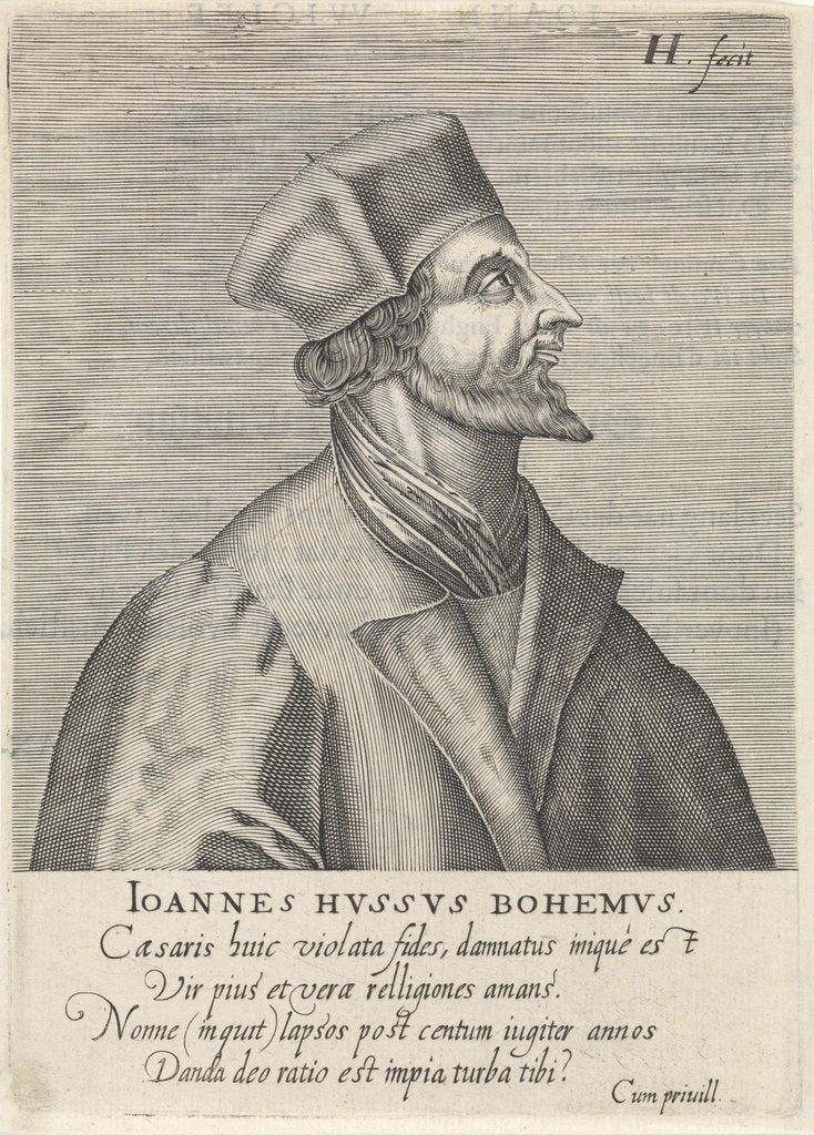 Detail of Portrait of John Hus, 1599 by Hendrik Hondius the Elder