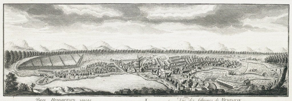 Detail of View of Nevyansk factories, ca 1735 by Johann Wilhelm Lürsenius