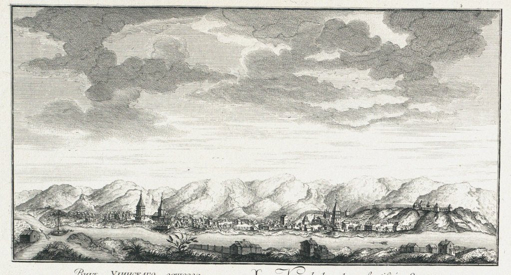 View of the fortress of Udinskoye, ca 1735 by Johann Wilhelm Lürsenius