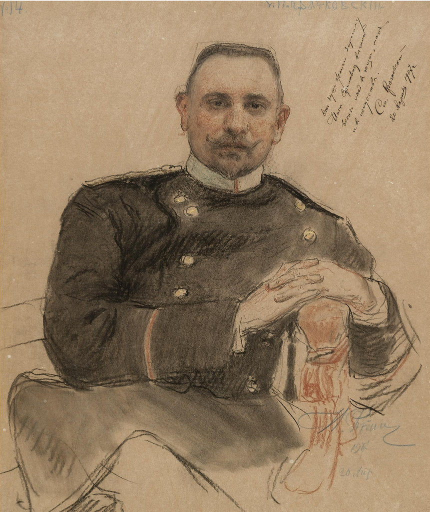 Detail of Portrait of Stepan Petrovich Krachkovsky (1866 1913), 1907 by Ilya Yefimovich Repin