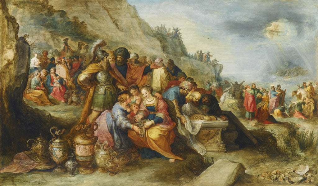 Detail of The Israelites, after crossing the Red Sea, at the tomb of the patriarch Joseph, 1630 by Frans Francken the Younger