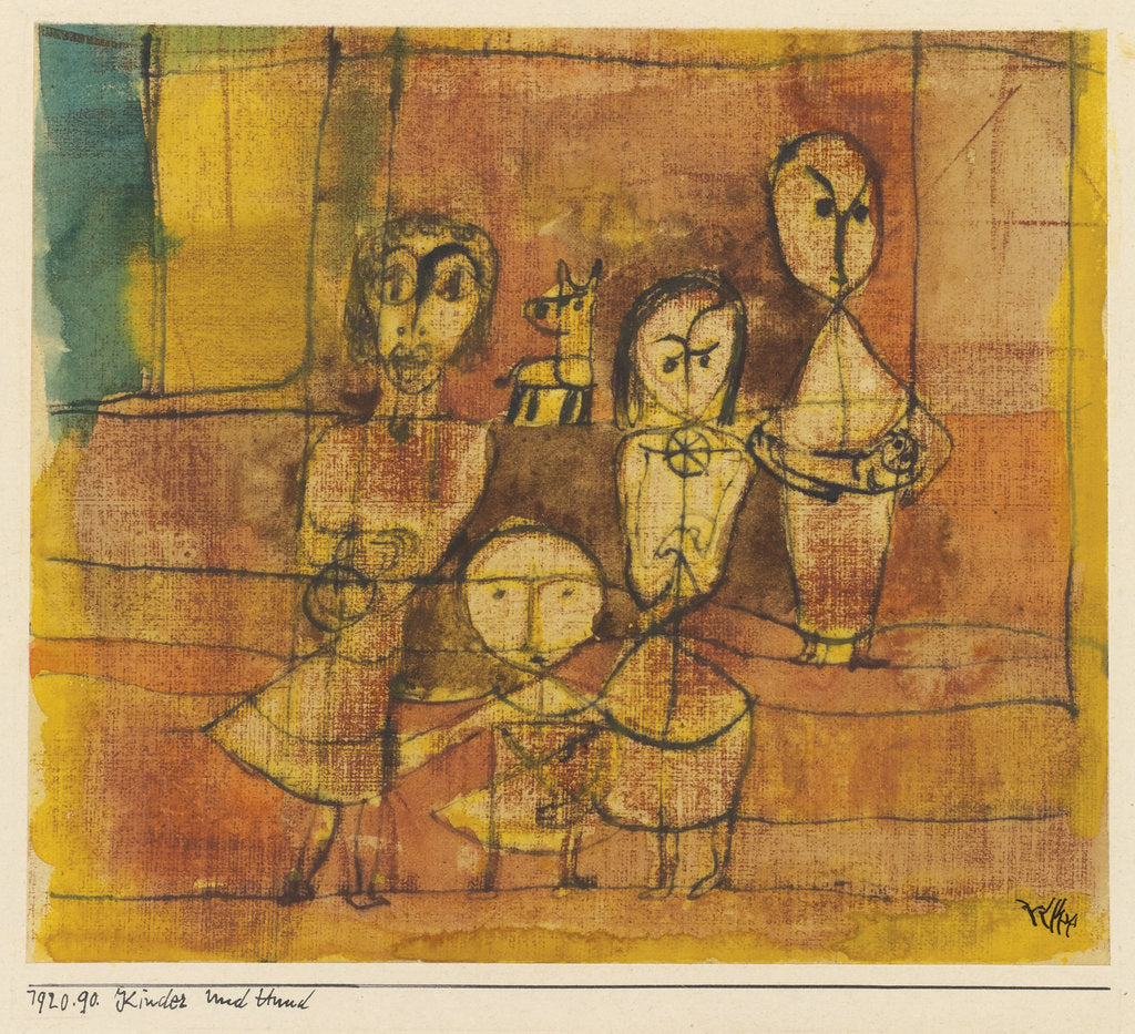 Detail of Children and dog, 1920 by Paul Klee