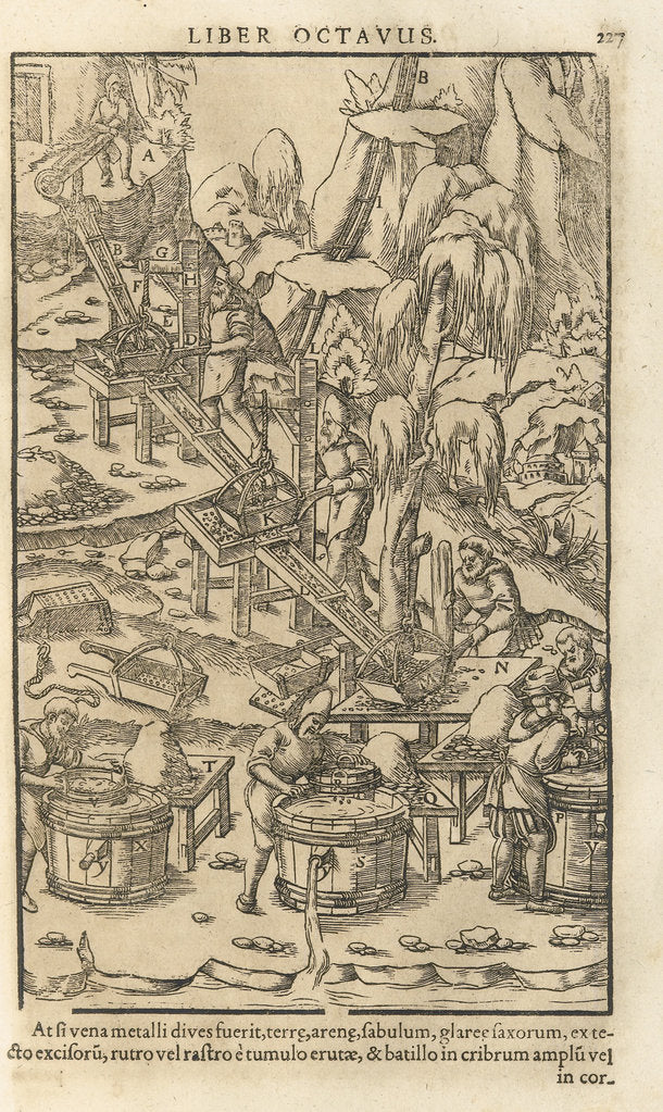 Detail of Illustration from De re metallica libri XII by Georgius Agricola, 1556 by Anonymous