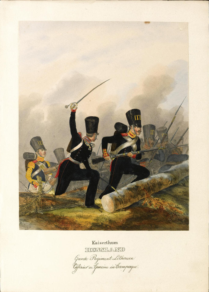 Detail of The Lithuanian Lifeguard Regiment, c.1838 by Heinrich Ambros Eckert