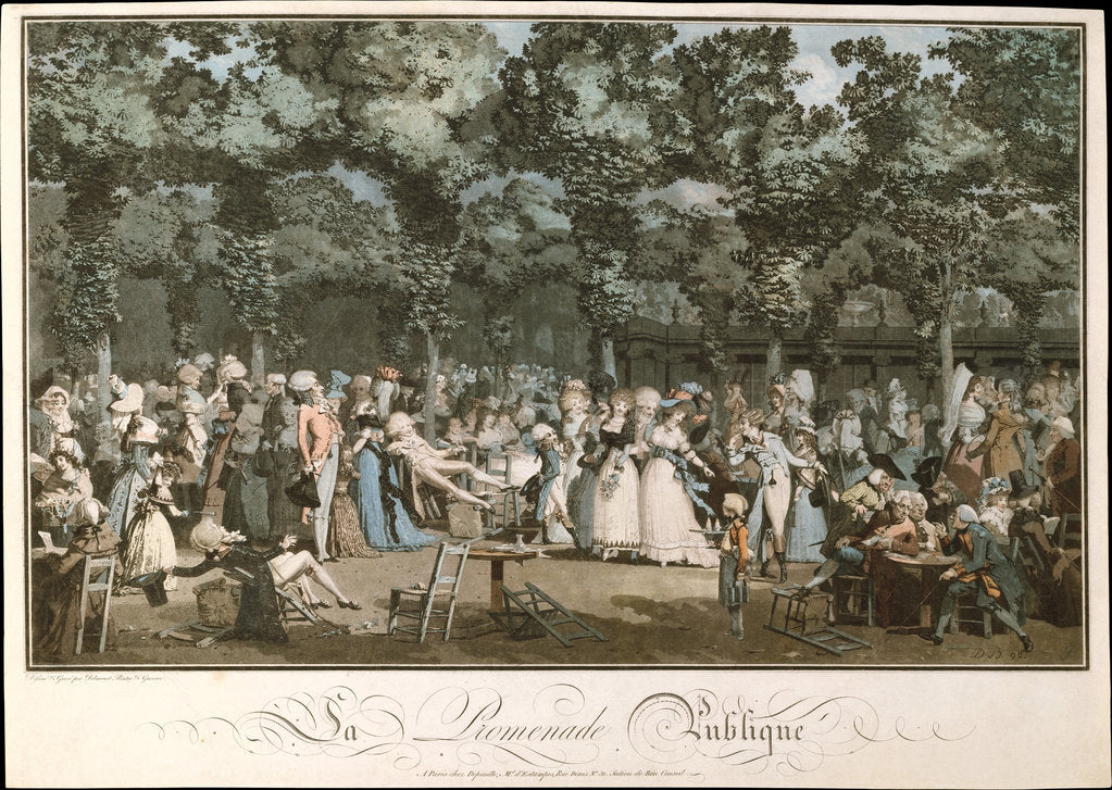 Detail of The Public Promenade, 1792 by Philibert-Louis Debucourt