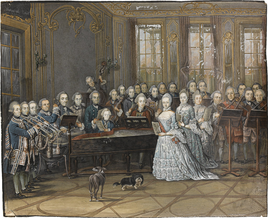 Detail of The chamber musicians in the Mecklenburg-Schwerin court chapel at Ludwigslust in 1770, 1770 by Leopold August Abel