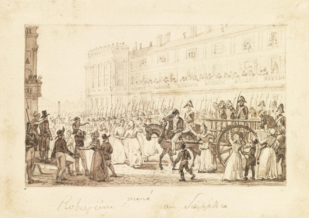 Detail of Robespierre and his accomplices being led to their execution, 1794 by Pierre-Antoine Demachy
