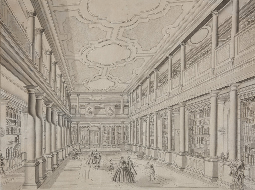 Detail of Library of the Academy of Sciences in the Kunstkammer, Early 19th century by Anonymous