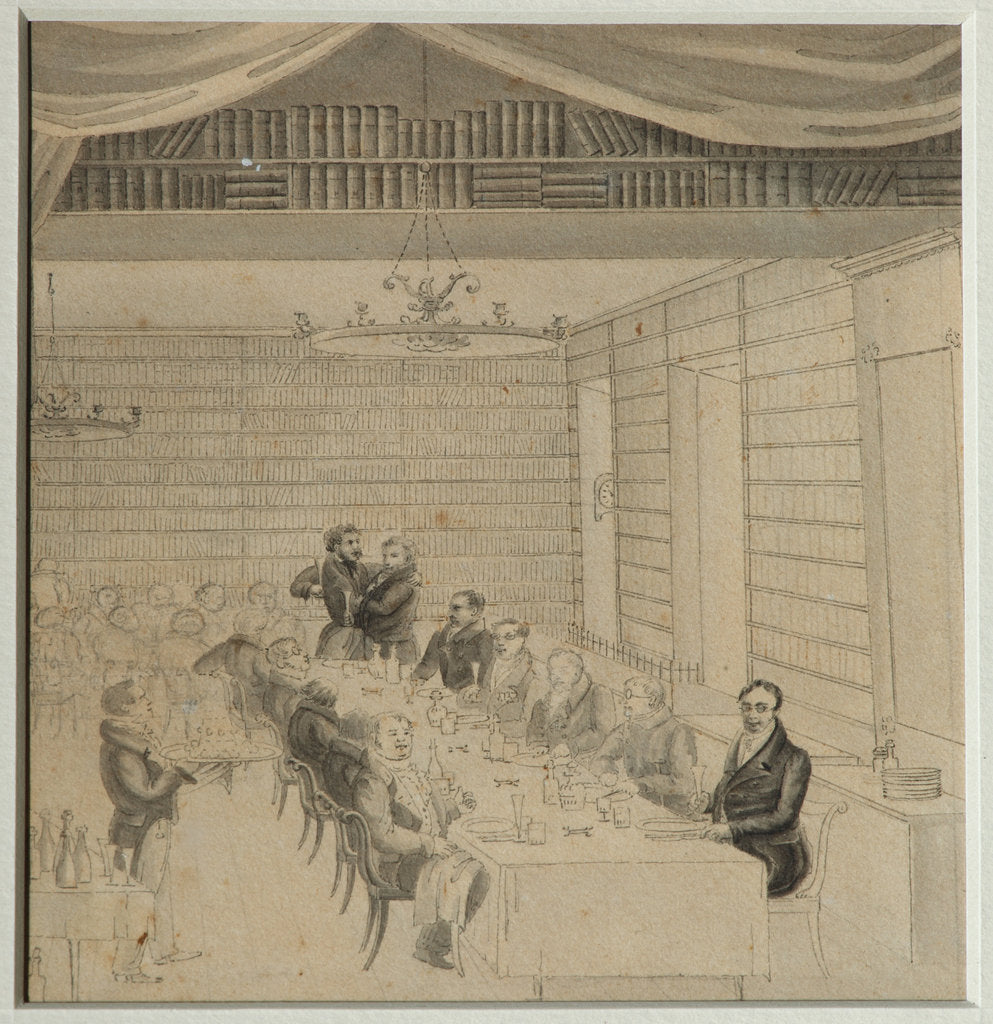 Detail of Literary Feasting in the bookstore of Aleksander Smirdin, 1832 by Alexander Pavlovich Briullov