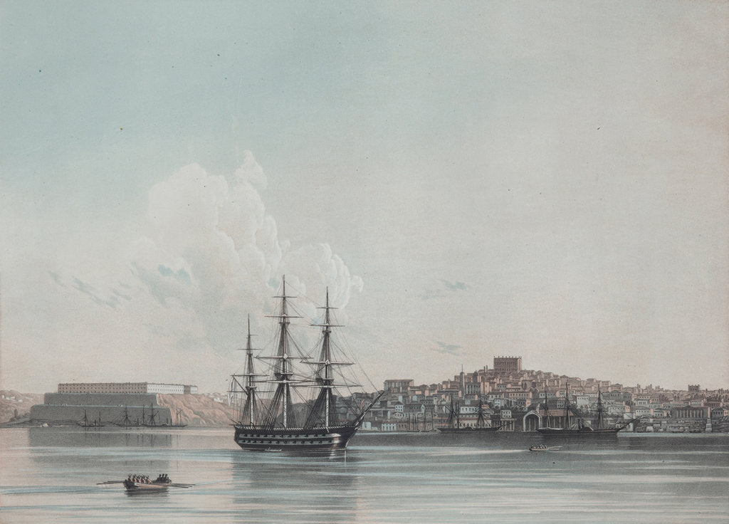 Detail of New Marine Barracks and Inner Harbor of Sevastopol, 1850s by Ivan Konstantinovich Aivazovsky