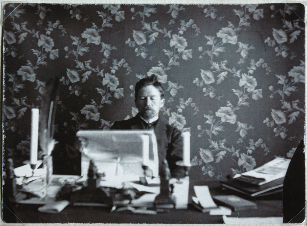Detail of Anton Chekhov in his study in Yalta, 1895-1900 by Anonymous